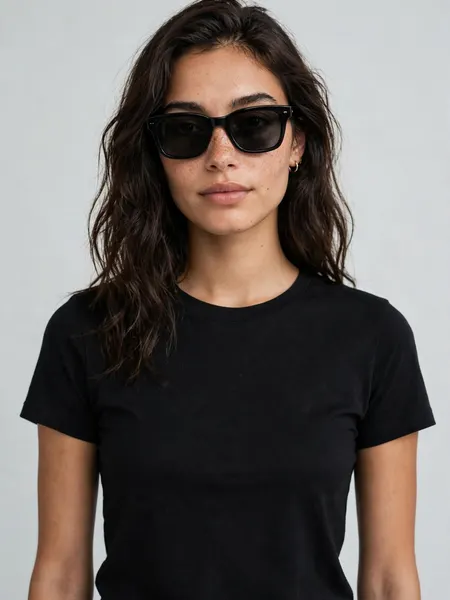 AI eyewear fashion photo on a model, made with Fashion Studio