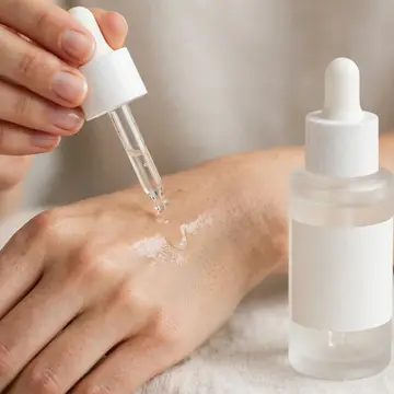AI skincare product photo, being applied