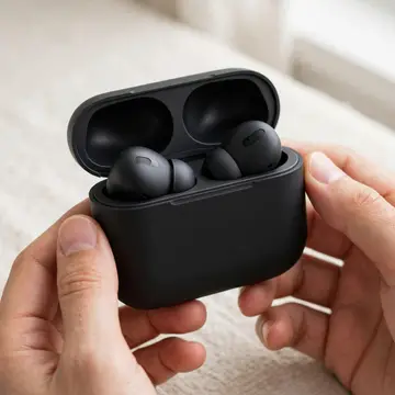 AI tech product photo — in use shot made with Product Studio